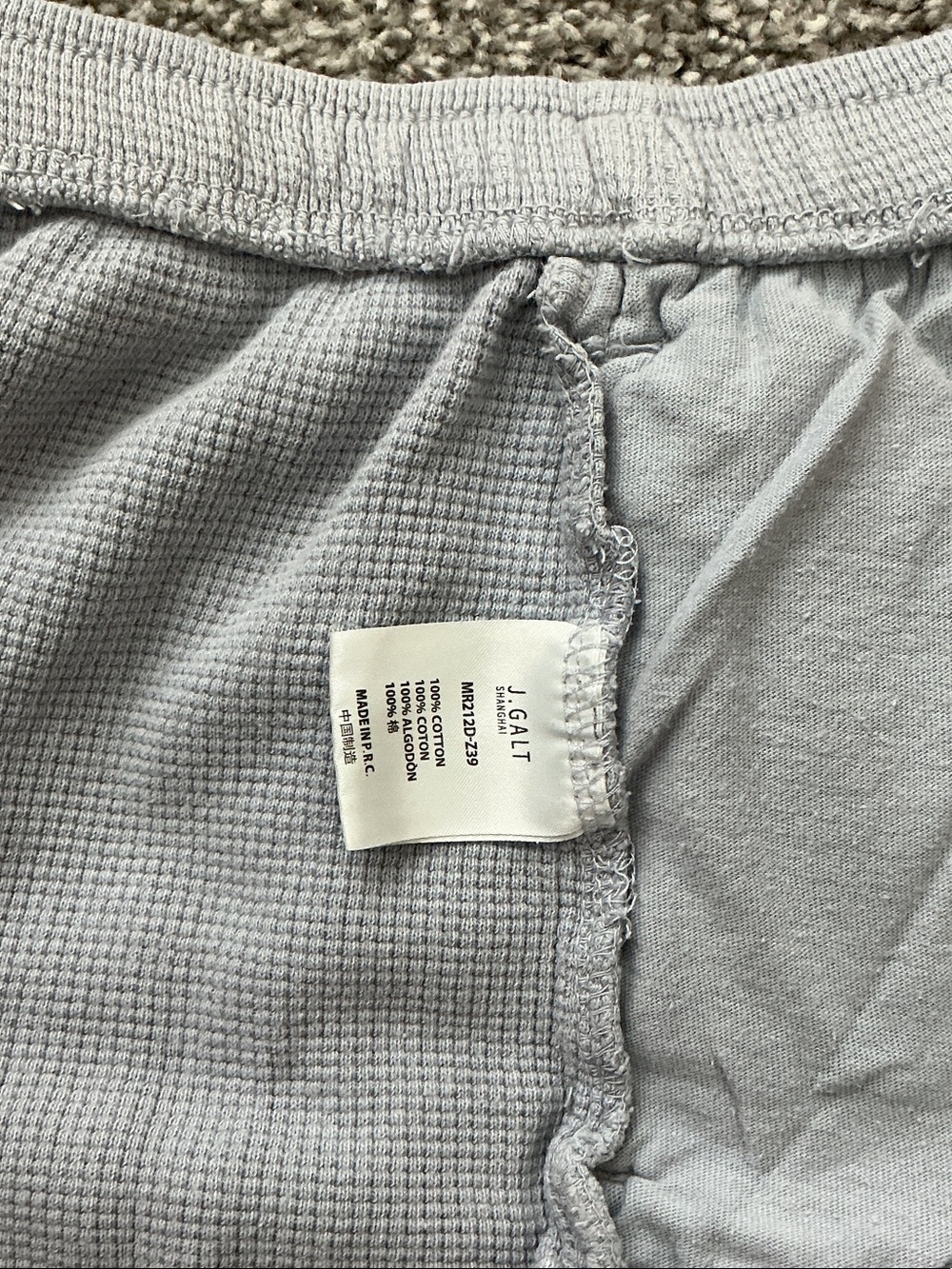 Brandy Melville Light Blue/Gray Summer Thermal Shorts - Picture 2 of 4